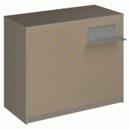 Comptoir Vertigo H T01nat. Spl.Droit L120cm 2tabl.Couliss. 4tab.Amovib. - taupe