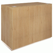 Comptoir Vertigo T01 avec tiroir MDF naturel et chêne clair 120x60x93cm