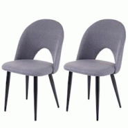 Décoshop26 - 2x chaises de salle à manger cuisine en tissu gris foncé design classique 04_0000368 - gris 3000252998985 Décoshop26 - 2x chaises de salle à manger cuisine en tissu gris foncé design classique 04_0000368 - gris 3000252998985