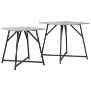 Ensemble de tables d'appoint 2 pcs Gris Sonoma et noir Modèle Aero Select Pro - 869729