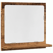 Helloshop26 - Armoire à miroir mural pratique salle de bain 40 x 11 x 37 cm en bois d'ingénierie vieux bois 02_0050785 - verre 3000236567985