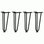 Helloshop26 - Lot de 4 pieds en épingle à cheveux pour table basse 30 cm design moderne avec niveleurs en acier massif noir 02_0056735 - noir acier Helloshop26 - Lot de 4 pieds en épingle à cheveux pour table basse 30 cm design moderne avec niveleurs en acier massif noir 02_0056735 - noir acier