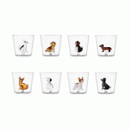 Ichendorf - Ensemble de 8 verres à eau à verre DOGS - Conçu par Alessandra Baldereschi - 8032397061601