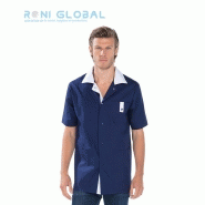 Tunique de travail unisexe - manches courtes, coton et polyester, 4 poches - Marius Remi Confection - Ref: R-6153_0