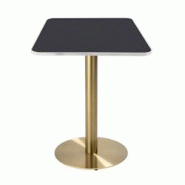 Oviala Business Table à manger 60 x 60 cm pied doré et revêtement noir/argent - noir métal 112804 Oviala Business Table à manger 60 x 60 cm pied doré et revêtement noir/argent - noir métal 112804