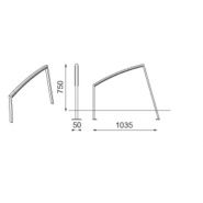 Ste210 arceau urbain edgetyre - mmcité 1 a.S. - en acier - hauteur 750 mm