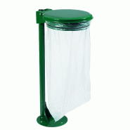 Support sac COLLECMUR sur poteau avec platine - Vert Mousse