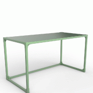 Table GILKIT structure et plateau 2mm en métal vert 120x60x65 cm