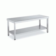 Tables de travail inox centrale de faible hauteur avec étagère P 700 mm | Distform longueur 1400 mm - QC167140 Tables de travail inox centrale de faible hauteur avec étagère P 700 mm | Distform longueur 1400 mm - QC167140