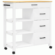 VidaXL Chariot de cuisine MONZA 84x40x88,5 cm bois massif de pin - 376114