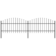 Vidaxl clôture de jardin à dessus en lance acier (1-1,25)x3,4 m noir 277722 Vidaxl clôture de jardin à dessus en lance acier (1-1,25)x3,4 m noir 277722