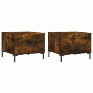 VidaXL Tables basses 2 pcs chêne fumé 50x50x40 cm bois d'ingénierie Modèle Aero Panorama Stella - 829407