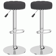 VidaXL Tabourets De Bar Lot De 2 Noir Tissu - noir 332977