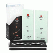 XinZuo - Ensemble de pierres à aiguiser professionnelles avec 2 pierres (corindon et verre) - 1000/5000 - L - multicolore multi-matériau XZ-BL-MDS-1/5