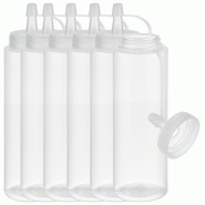 APS Set de 6 flacons verseurs souples, 260 ml, incolore - transparent plastique 93250