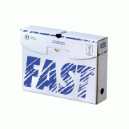 Boîte archive dos 8cm pour A4 - par 10 - FAST - Montage facile, Indexation sur 5 faces, Blanc