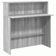 Bureau de réception sonoma gris 100x50x103,5 cm bois ingénierie Modèle Vega Minimal - 8721158658661