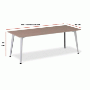 Bureau individuel Arky - 160, Blanc, Anthracite, Oui