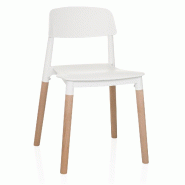 Chaise de salle à manger / chaise visiteur SCANDI E blanc hjh LIVING - blanc plastique polypropylène 830128