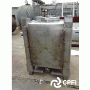 Container (IBC/GRV) inox carré 1000 L - CON001 - Trou d'homme ovale, Entrée dessus, Vidange Container (IBC/GRV) inox carré 1000 L - CON001 - Trou d'homme ovale, Entrée dessus, Vidange