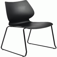 Décoshop26 - Chaise noire au design épuré – Style contemporain plastique noir cadre métal noir 10_0008266 - 3000266559967