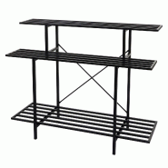 Décoshop26 - Étagère à plantes escalier support à fleurs 3 étagères acier noir 100x120x44 cm 04_0008696 - 3000262679744