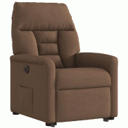 Fauteuil inclinable électrique marron tissu Modèle Yervionel - 8721102960383