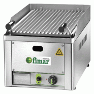 Gril pierre de lave gaz en inox, allumage piézo, gaz naturel/GPL, tiroir résidus, puissance 6,5 kW, FIMAR GL33 - 2381