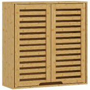 Helloshop26 - Armoire murale de salle de bain 60 x 20 x 60 cm étagère réglable montage mural style scandinave en bambou bois naturel 21_0002786 - B