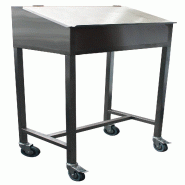 ITALCONCEPT L2G Pupitre Inox 304, Sur Pietement Avec Roulettes, 1100 x 560 x 510mm - 3616350009517