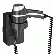 JVD Sèche-Cheveux support mural Clipper noir - noir plastique 8221201