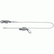 Longe de maintien 4m - Norme EN 358 - Diamètre 14mm - Tendeur - Mousqueton à vis + automatique