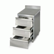 Meuble bas inox 500 x 600 mm adossée avec 3 tiroirs PREMIUM / GOLDINOX - gris inox MT356A Meuble bas inox 500 x 600 mm adossée avec 3 tiroirs PREMIUM / GOLDINOX - gris inox MT356A