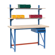 Poste de montage avec 1 plateau multipli-hêtre et 2 tablettes supérieures multipli-hêtre - réf. PMTPC Poste de montage avec 1 plateau multipli-hêtre et 2 tablettes supérieures multipli-hêtre - réf. PMTPC