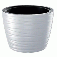 Prosperplast - Pot bas avec réservoir 22 L Maze en plastique, blanc, 37,5x37,5x27,9 cm - blanc plastique ZA1504