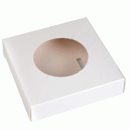 Socle oeuf de Pâques carton blanc  10.5x10.5x2.5 cm - par 25_0