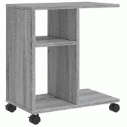 Table d'appoint avec roues sonoma gris bois d'ingénierie Modèle Atlas Infinite Plus - 840574