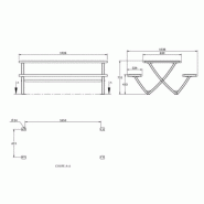 Table de pique-nique Aquitaine en métal - structure en acier galvanisé et plateaux en compact HPL_1