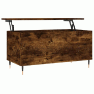 VidaXL Table basse Chêne fumé 90x44,5x45 cm Bois d'ingénierie Modèle Atlas Pro - 830969