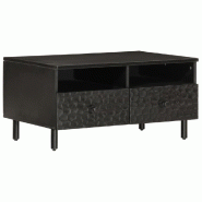 VidaXL Table basse noir 80x54x40 cm bois massif de manguier Modèle Montmartre Prestige - 356832