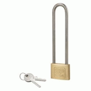 Cadenas à clé SP, anti-corrosion, 45 mm anse haute inox, 2 clés laiton - Serrurerie de Picardie - doré 3150268834552 Cadenas à clé SP, anti-corrosion, 45 mm anse haute inox, 2 clés laiton - Serrurerie de Picardie - doré 3150268834552
