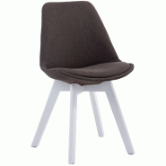 Décoshop26 - Chaise de salle à manger x1 design scandinave en tissu gris foncé et piètement à 4 pieds en bois blanc 10_0003314 - blanc 3000251516401 Décoshop26 - Chaise de salle à manger x1 design scandinave en tissu gris foncé et piètement à 4 pieds en bois blanc 10_0003314 - blanc 3000251516401