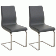 Décoshop26 - Lot de 2 chaises de salle à manger cuisine salle d'attente en PVC gris et pied en forme luge acier inoxydable 10_0001597 - gris 3000250 Décoshop26 - Lot de 2 chaises de salle à manger cuisine salle d'attente en PVC gris et pied en forme luge acier inoxydable 10_0001597 - gris 3000250