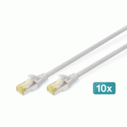 DIGITUS CAT 6A S/FTP câble patch, 10 pièces, 5 m, gris - gris 4016032469025