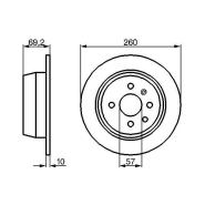 Disque de frein BOSCH 0986478086 - 4 trous - Type plein - Arrière - Boîte de 2 disques Disque de frein BOSCH 0986478086 - 4 trous - Type plein - Arrière - Boîte de 2 disques