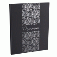 Exacompta - Réf. 47093E - 1 Livre d'or TITANE - Grand format vertical 27 x 22 cm - Couverture en papier soft touch - Inscription Memories - Tranche a