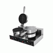 GGM Gastro Gaufrier électrique double en fonte ouverture 90° - plaque en fonte ronde - 4063326309987_0