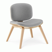 Helloshop26 - Chaise fauteuil lounge sans accoudoirs 65 x 60 x 76 cm confort ergonomique design moderne en bois courbé gris 20_0011067 - gris Bois ma