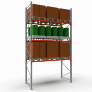 Rayonnage à palettes acier 2700 x 1100 mm - 3 niveaux - Charge 3000 kg/niveau