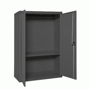 SimonRack Armoire à dossiers, armoire polyvalente, armoire de rangement en acier, 1 niveau, portes doubles, serrure - Simonlocker - noir métal 84254
